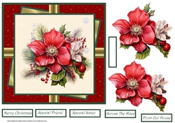Festive flowers and berries 7x7