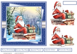 Santa sat on the chimney 7x7