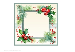 flowers holly and berry insert 7x7