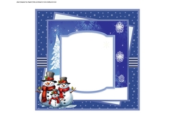 snowman and poinsettias insert