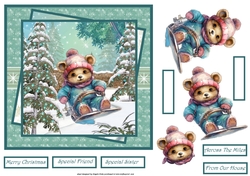 Teddy bear sledging 7x7