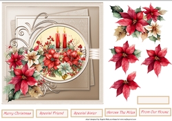 Christmas candles and flowers 7x7