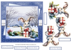 Christmas rabbit 7x7