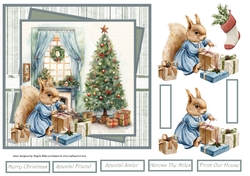 Squirrel at Christmas 7x7