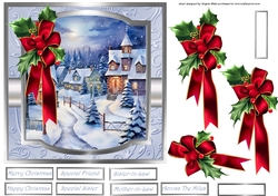 Village church and holly 7x7