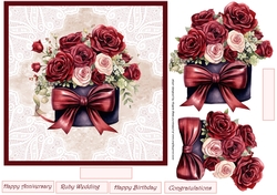 Vase of red roses 7x7