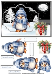 Winter penguin A5 card