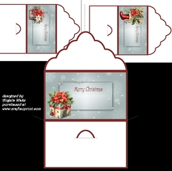 Christmas stocking, basket of flowers, Christmas gift money wallets