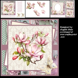 Magnolia and butterfly 7x7