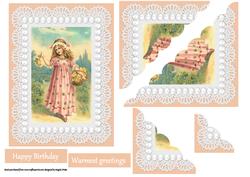 Flower Girl Lace Framed with Pearls