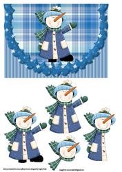 Snowman Tom Dressed in His Best Coat and Hat Quick Scallop C