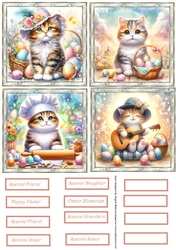 Easter kittens toppers 4x4