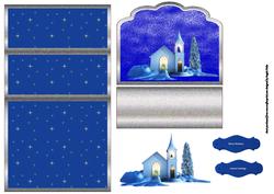 Church Service on the Eve of Christmas Easel Card