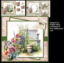 Spring garden 7x7 decoupage and insert