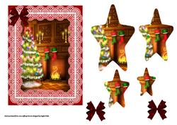 Christmas Tree, a Glowing Fire and the Stockings Hanging