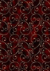 Burgandy and Gold Scrolls