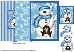 Winter Friends No Cut Foldback Card