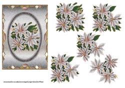 Silver Cameo, Pink Gems and White Poinsettias