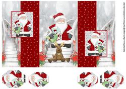 Santa with His Reindeer D Fold Back