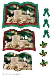 White Poinsettias and White Candle Book