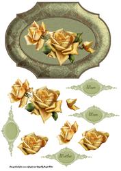 Gold Rose Vintage Frame