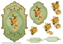 Yellow Rose Vintage Framed