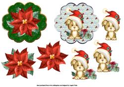 Poinsettia and Puppy Toppers