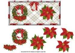 Wreath and Poinsettias