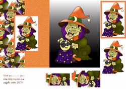Witch and Her Crystal Ball for Halloween