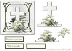 Christian Cross and Lilies