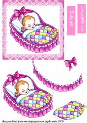 Baby Girl in Crib New Born