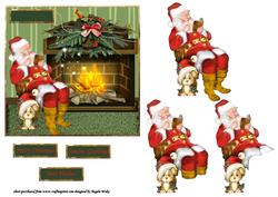 Santa Relaxing with His List Book