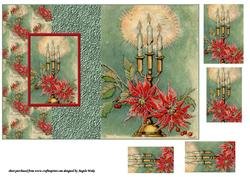 Poinsettias and Candles Old Back