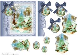 Christmas Scene the Deer Water Hole
