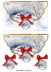 Christmas Bauble Scene Envelope Card