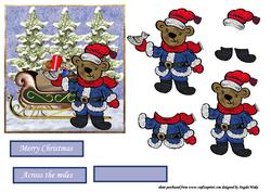 Christmas Teddy Bear and Sledge