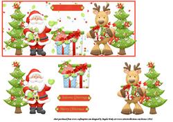 Santa and His Reindeer with Gifts