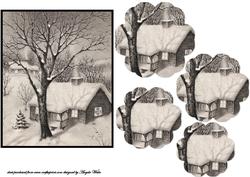 Snow Scene in Black and White