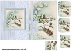Christmas Vintage Scene Fold Back