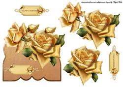 Gold Roses Over the Edge
