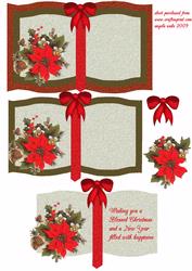 Red Poinsettia and Cones