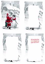 Santa Keeping the Snowman Warm