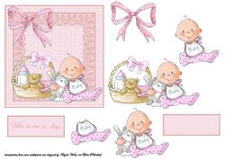 Baby Girl with Toy and Basket