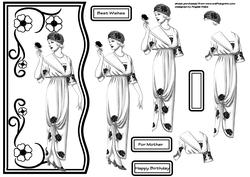 Black Rose Art Deco Lady