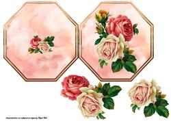 Octagon Shaped Rose Card