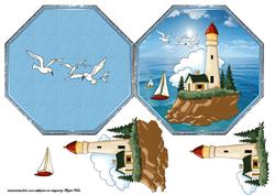 Nautical Scene, Octagon Card
