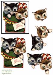 Two Little Kittens in a Stocking for Christmas