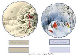 Vintage Christmas Scenes Card Fronts