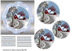 Lace Framed Christmas Scene