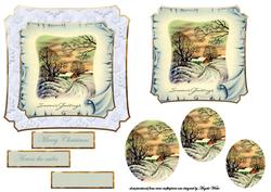 Christmas Vintage Snow Scene